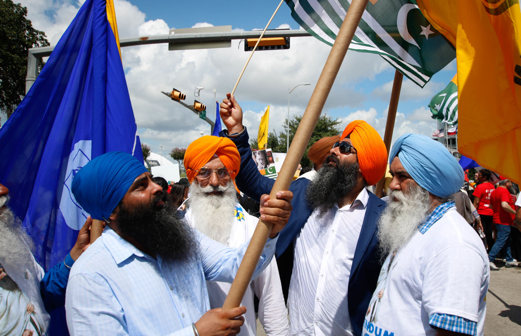 Protesters rally outside President Donald Trump, Indian Prime Minister Narendra Modi summit in Houston